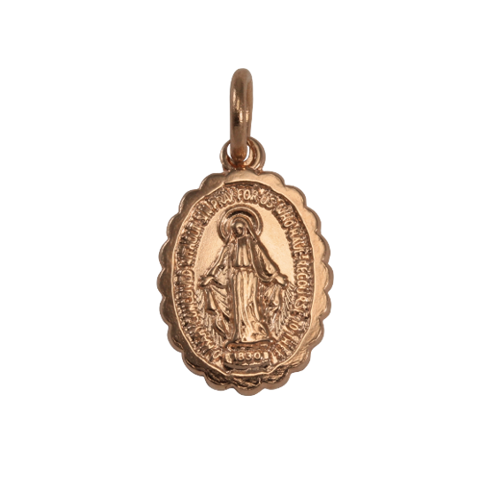 Pendentif Sainte Marie en or rose 9 carats