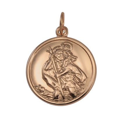 Pendentif Saint Christophe en or rose 9 carats