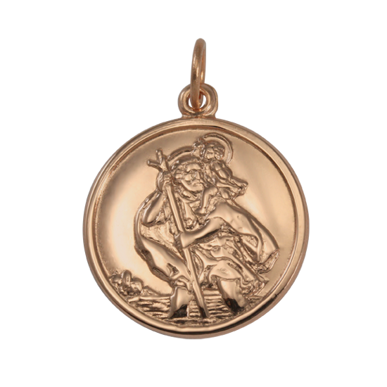 Pendentif Saint Christophe en or rose 9 carats