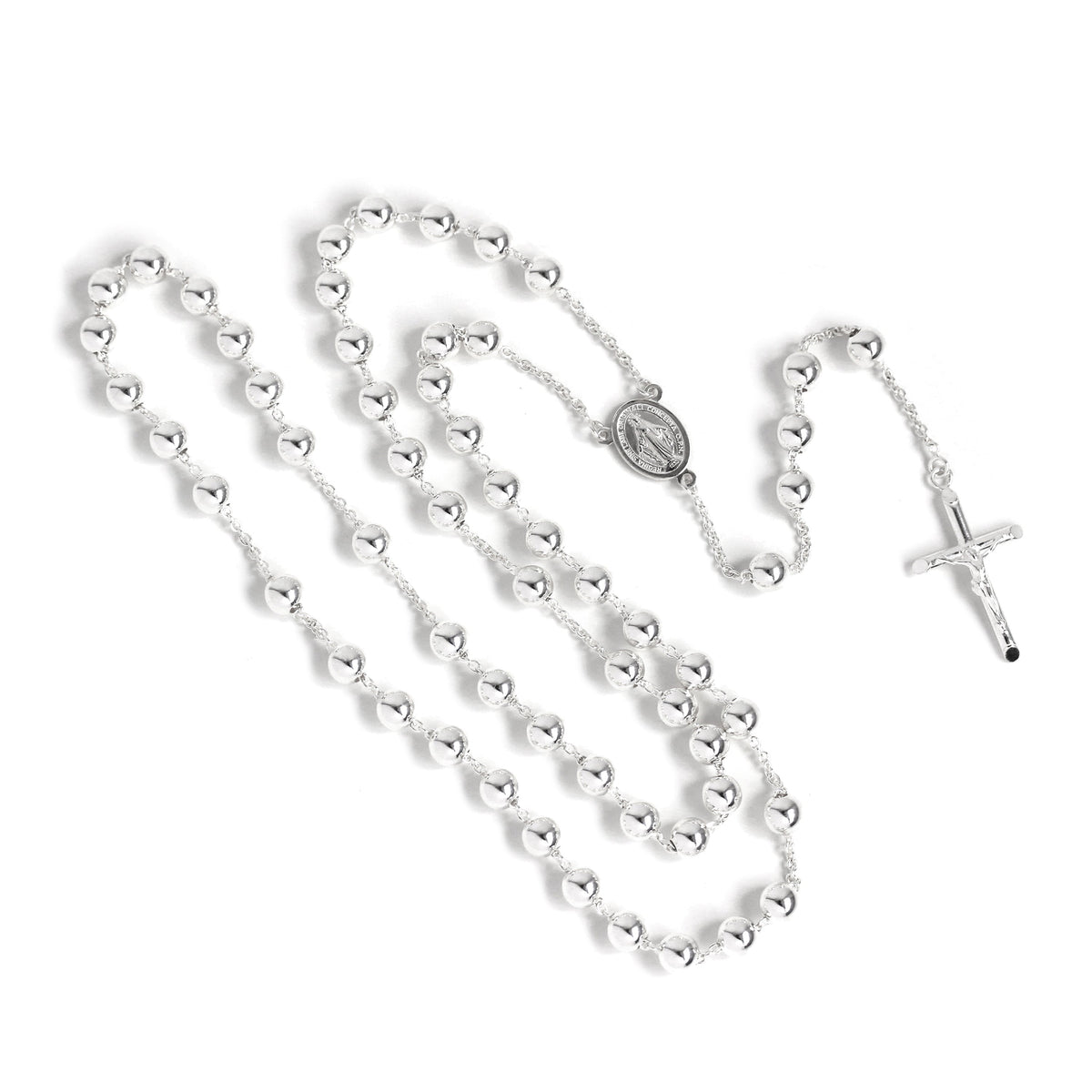 Collier chapelet en argent sterling massif