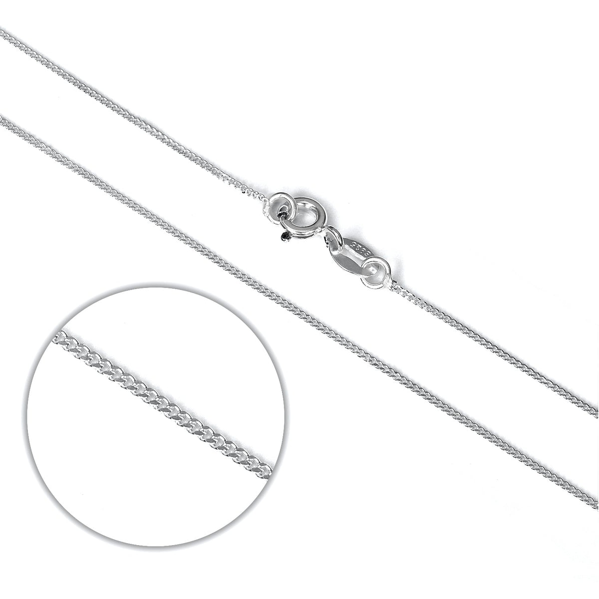 Chaîne gourmette en argent sterling taille diamant