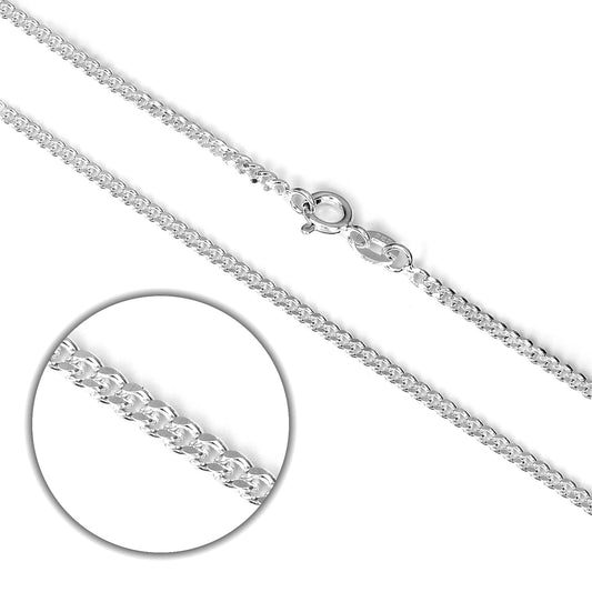 Chaîne gourmette en argent sterling taille diamant
