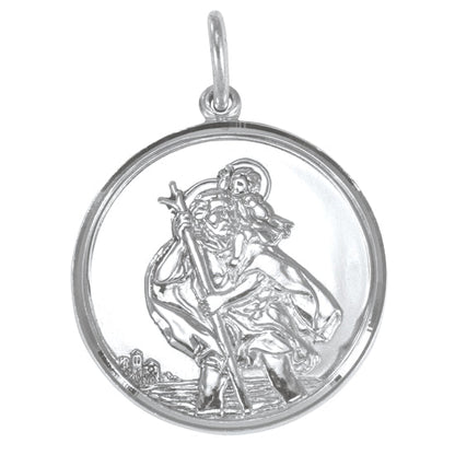 Pendentif Saint Christophe en argent sterling - Poli ou mat