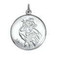 Pendentif Saint Christophe en argent sterling - Poli ou mat