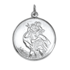 Pendentif Saint Christophe en argent sterling - Poli ou mat