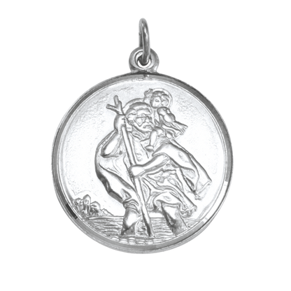 Pendentif Saint Christophe en argent sterling - Poli ou mat