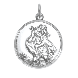 Pendentif Saint Christophe en argent sterling - Poli ou mat