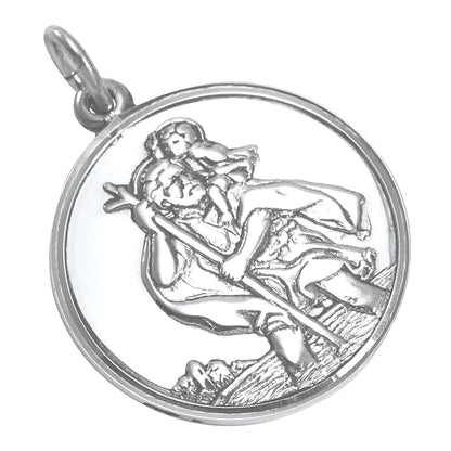 Pendentif Saint Christophe en argent sterling - Poli ou mat