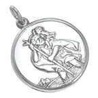 Pendentif Saint Christophe en argent sterling - Poli ou mat