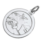 Pendentif Saint Christophe en argent sterling - Poli ou mat