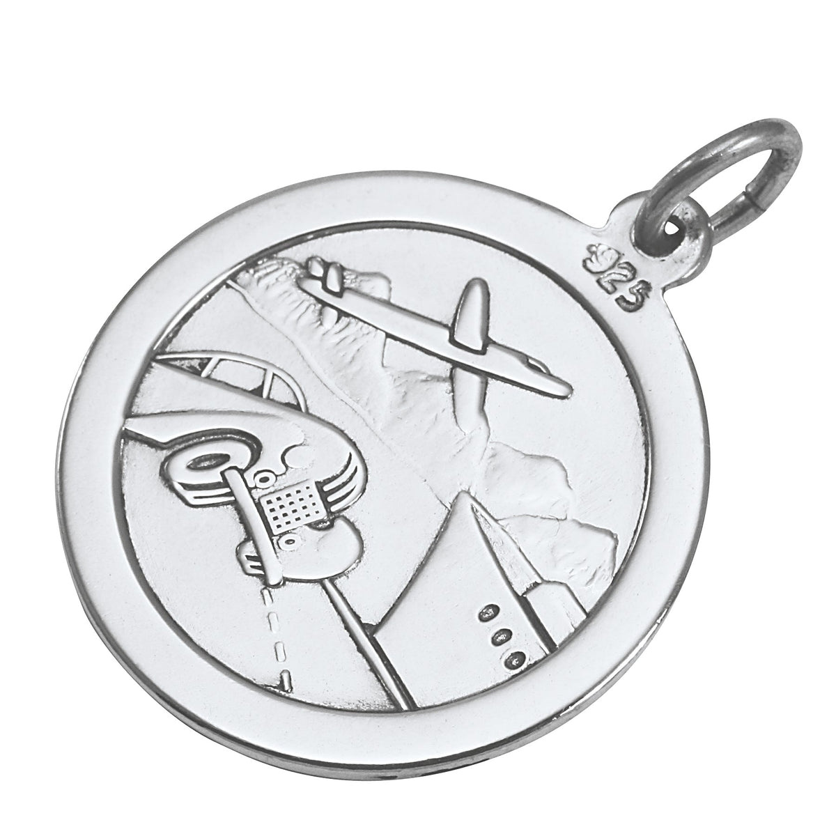 Pendentif Saint Christophe en argent sterling - Poli ou mat