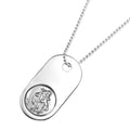 Médaille d'identité en argent sterling avec inscription « Saint Christophe »