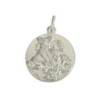 Grande médaille ronde Saint-Georges en argent sterling