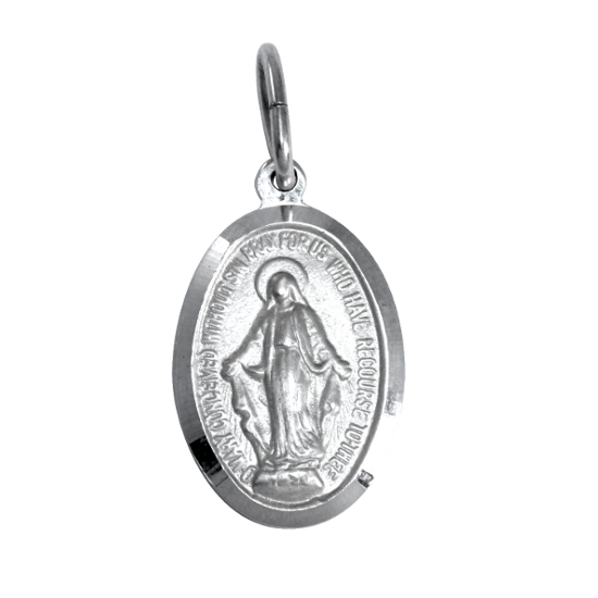 Médaille miraculeuse en argent sterling - Polie ou mate