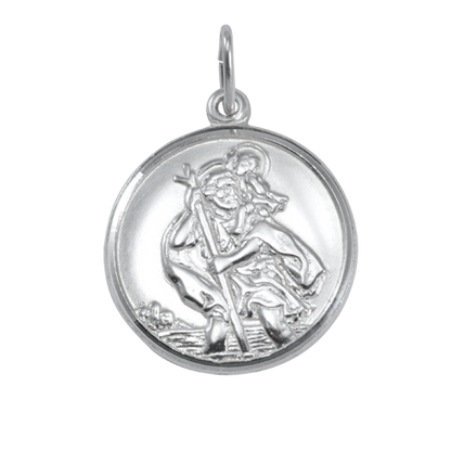 Pendentif Saint Christophe en argent sterling - Poli ou mat