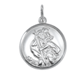 Pendentif Saint Christophe en argent sterling - Poli ou mat
