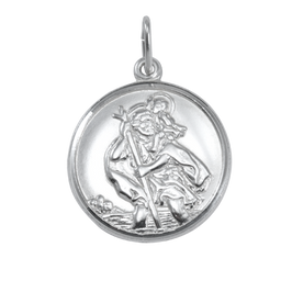 Pendentif Saint Christophe en argent sterling - Poli ou mat