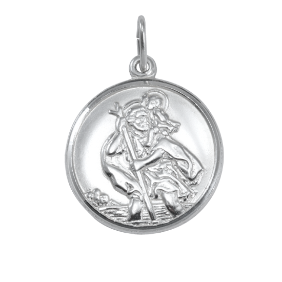 Pendentif Saint Christophe en argent sterling - Poli ou mat