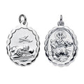 Pendentif Saint Christophe ovale réversible en argent sterling