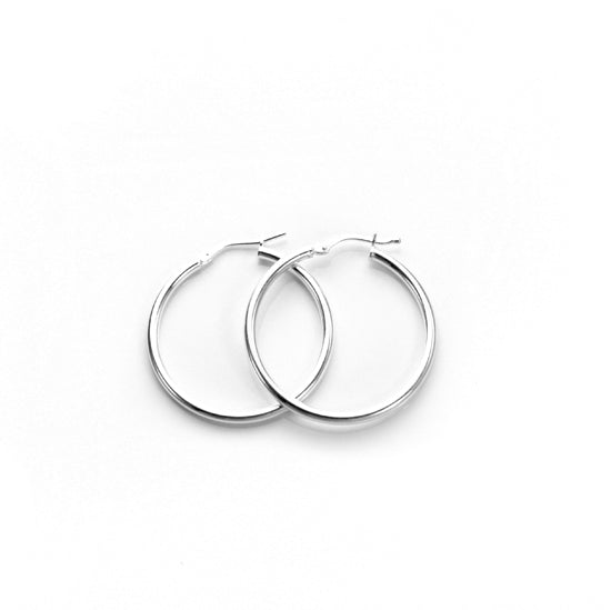 Boucles d'oreilles créoles en argent sterling de 2 mm