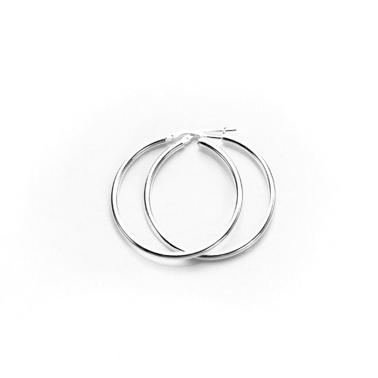 Boucles d'oreilles créoles en argent sterling de 2 mm