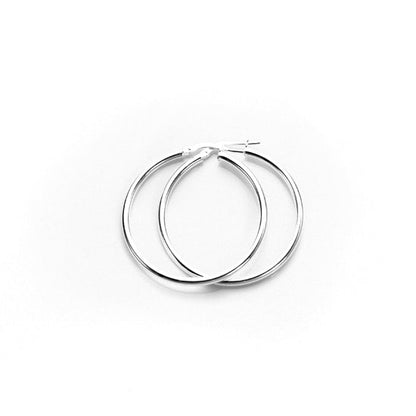 Boucles d'oreilles créoles en argent sterling de 2 mm