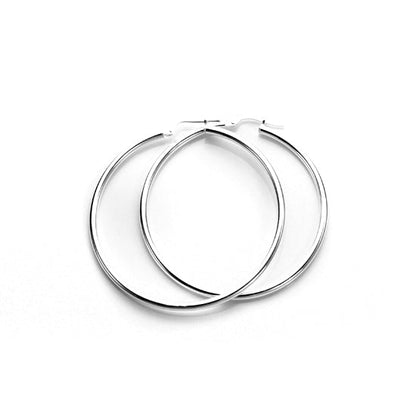 Boucles d'oreilles créoles en argent sterling de 2 mm