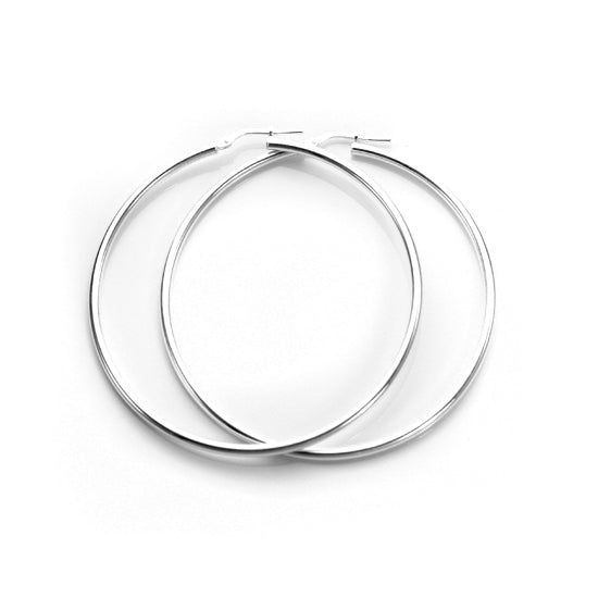 Boucles d'oreilles créoles en argent sterling de 2 mm