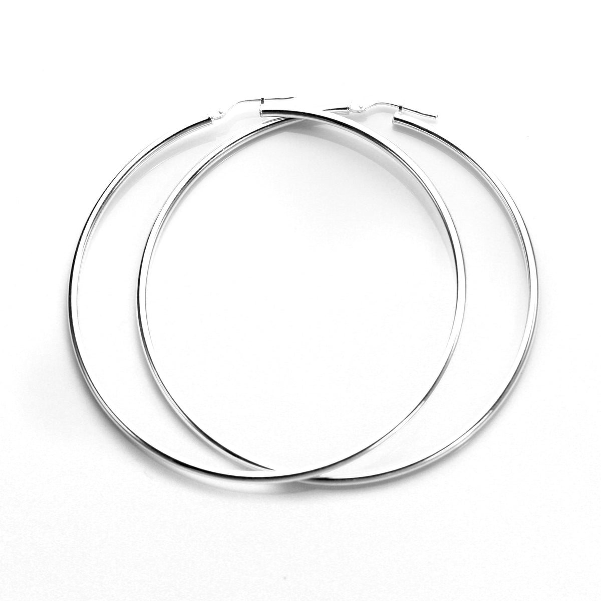 Boucles d'oreilles créoles en argent sterling de 2 mm