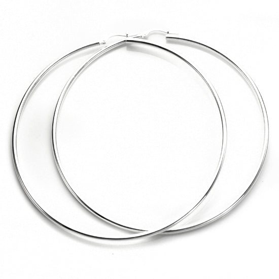 Boucles d'oreilles créoles en argent sterling de 2 mm