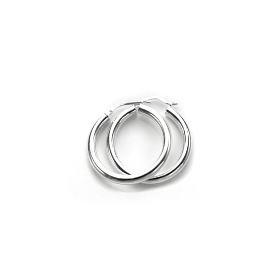 Boucles d'oreilles créoles rondes unies en argent sterling de 3 mm