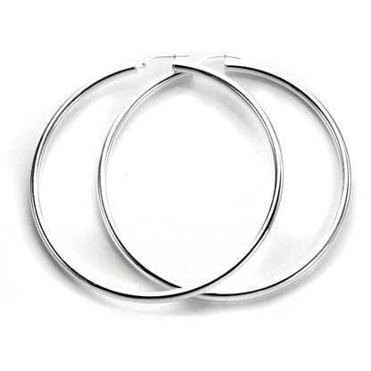 Boucles d'oreilles créoles rondes unies en argent sterling de 3 mm