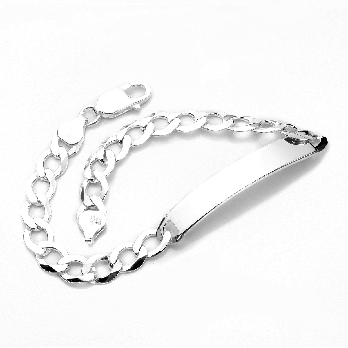 Bracelet plaque d'identité pour homme en argent sterling