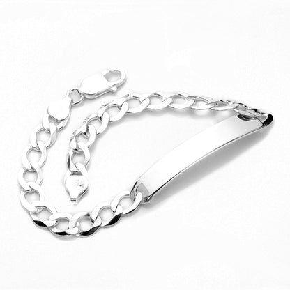 Bracelet plaque d'identité pour homme en argent sterling
