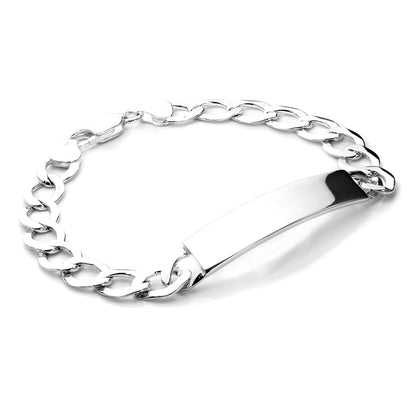 Bracelet plaque d'identité pour homme en argent sterling