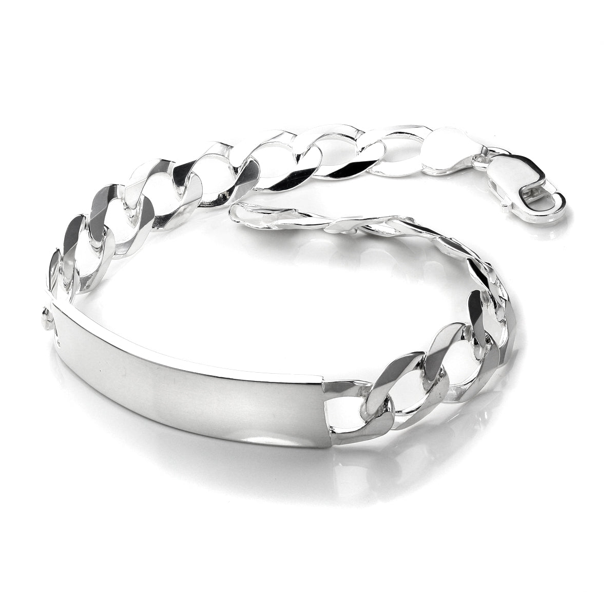 Bracelet plaque d'identité pour homme en argent sterling