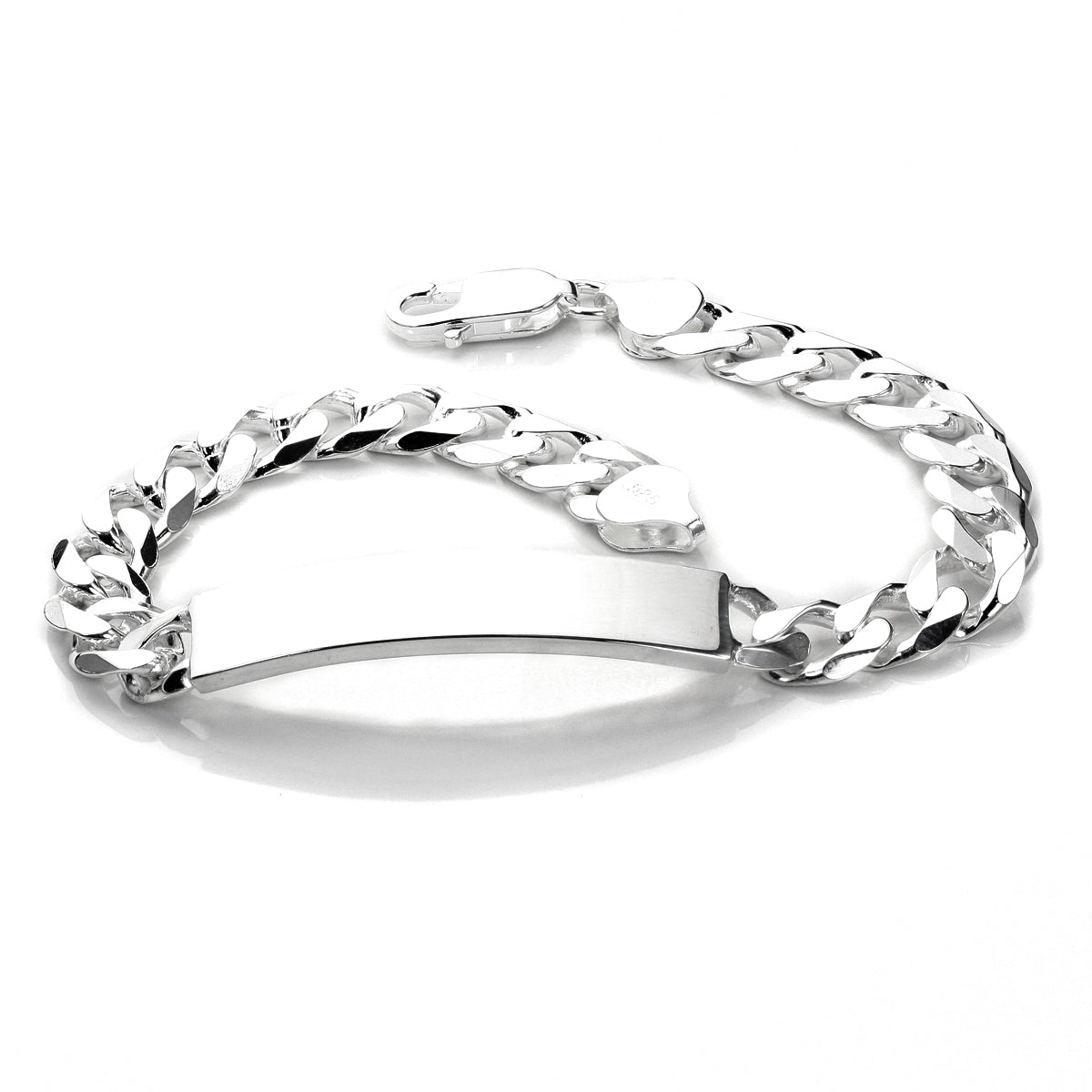 Bracelet plaque d'identité pour homme en argent sterling