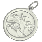 Pendentif Saint Christophe en or blanc 9 carats