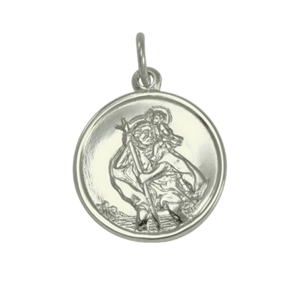 Pendentif Saint Christophe en or blanc 9 carats