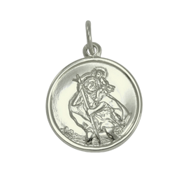 Pendentif Saint Christophe en or blanc 9 carats