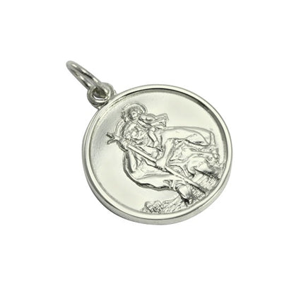 Pendentif Saint Christophe en or blanc 9 carats