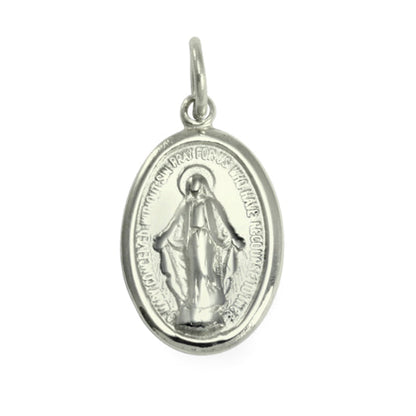Médaille miraculeuse en or blanc 9 carats