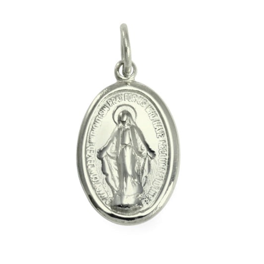 Médaille miraculeuse en or blanc 9 carats