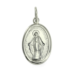 Médaille miraculeuse en or blanc 9 carats