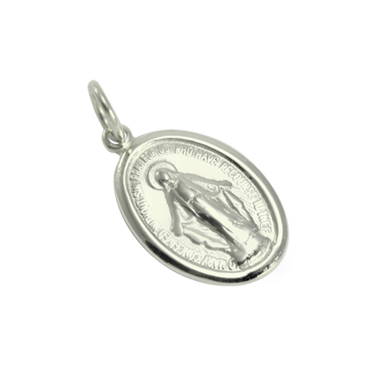 Médaille miraculeuse en or blanc 9 carats