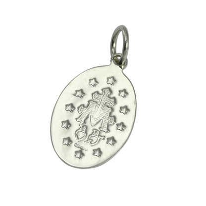 Médaille miraculeuse en or blanc 9 carats