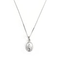 Pendentif médaille de Marie miraculeuse en or blanc 9 carats