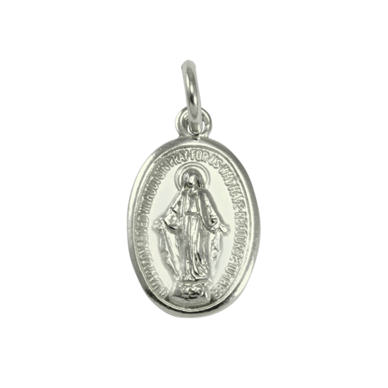 Pendentif Sainte Marie en or blanc 9 carats