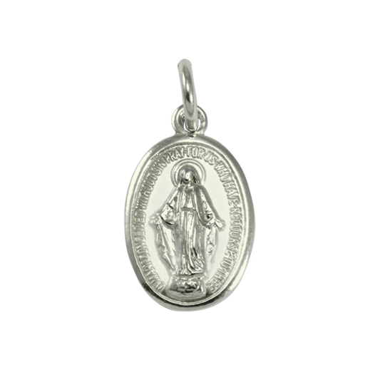 Pendentif Sainte Marie en or blanc 9 carats