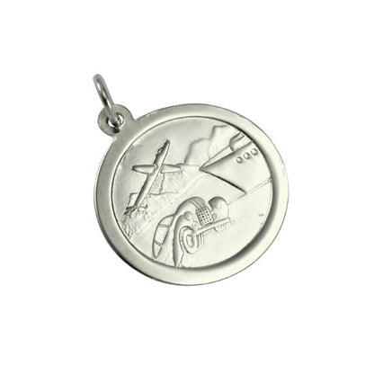 Pendentif Saint Christophe en or blanc 9 carats